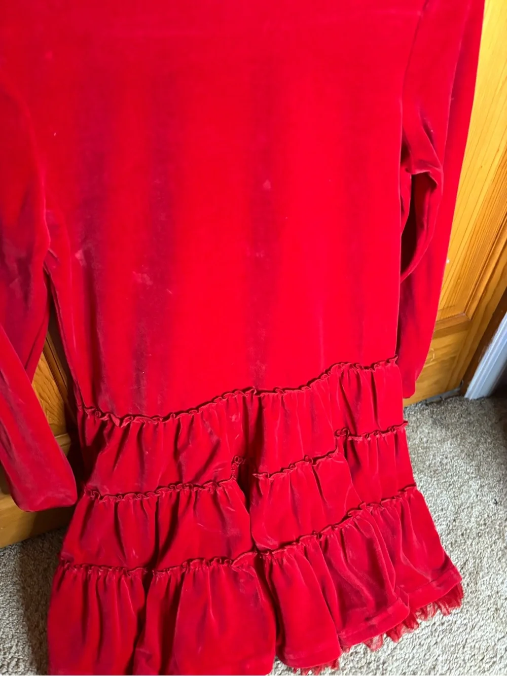 Hanna Andersson Red Velvet Tiered Ruffle Dress
